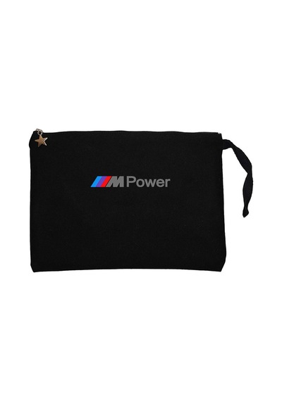BMW M Power Text Siyah Clutch Astarlı Cüzdan / El Çantası Siyah