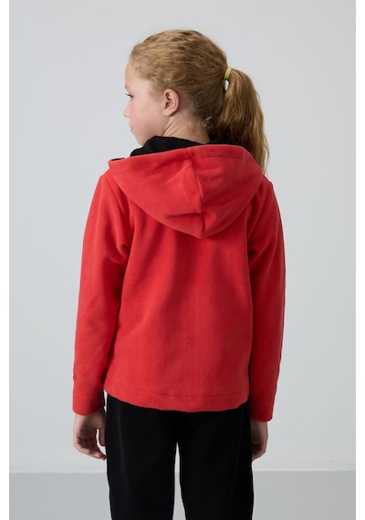 Tommy Life Fiesta Kalın Yumuşak Dokulu Standart Fit Nakışlı Polar Kız Çocuk Sweatshirt - 75152 Kırmızı