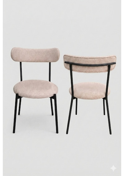 4 Adet Puffy Açık Kahverengi Teddy Sandalye Mutfak Sandalyesi Salon Sandalyesi Balkon Sandalyesi Açık Kahverengi