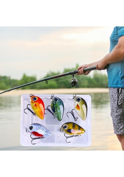 Valkyrie 5 Adet Crankbait Lrf Balık Olta Yem Seti - Sesli Bilyalı - Kutulu - 2.7cm 1.5gr