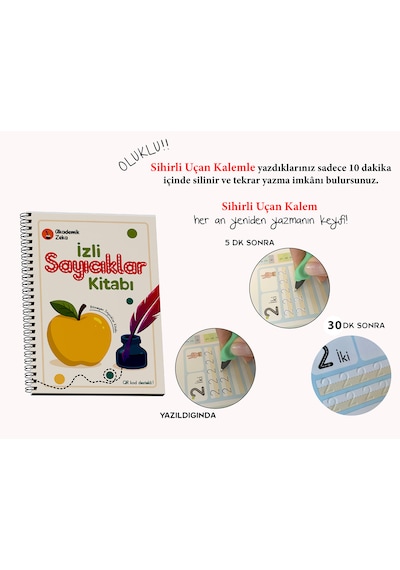 İzli Sayıcıklar Kitabı Oluklu 1 Adet Sihirli Uçan Kalem- Tutma A