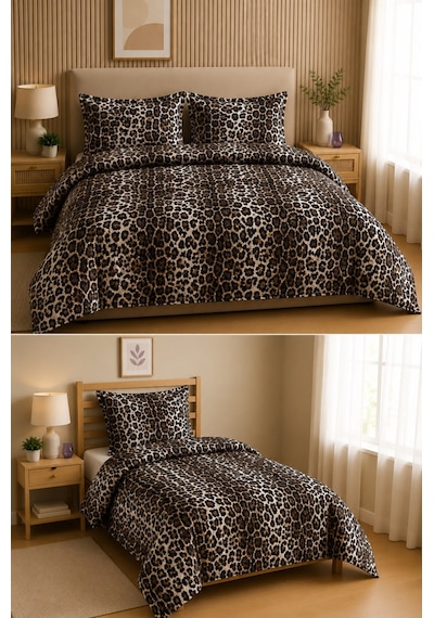 Favora Leopar Desenli Nevresimlik Kumaş 10 Metre