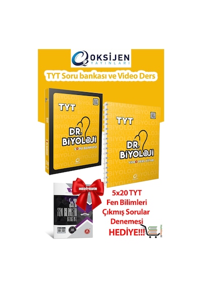 Dr.biyoloji Tyt Soru Bankası Ve Video Ders Kitabı A Yayınları Tyt Fen Bilimleri Çıkmış Sorular Denemesi Hediye