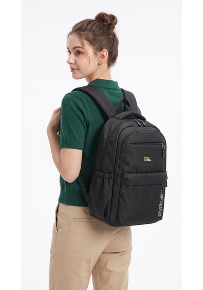 Esvelans Unisex Geniş İç Hacimli Çok Bölmeli Günlük Ve Okul Sırt Çantası Siyah