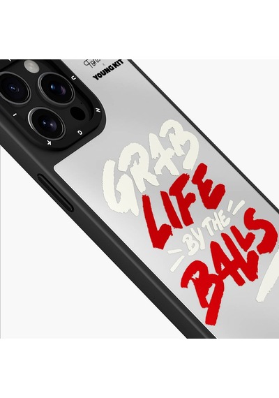 Apple Uyumlu iPhone 15 Pro Kılıf Tobias Fonseca Tasarımlı Youngkit Mirror Kapak Siyah-beyaz