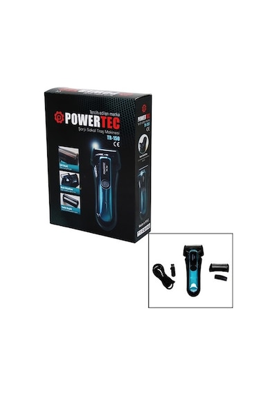 Powertec TR-150 Şarjlı Çift Bıçaklı Sakal Tıraş Makinesi + Yedek Başlık