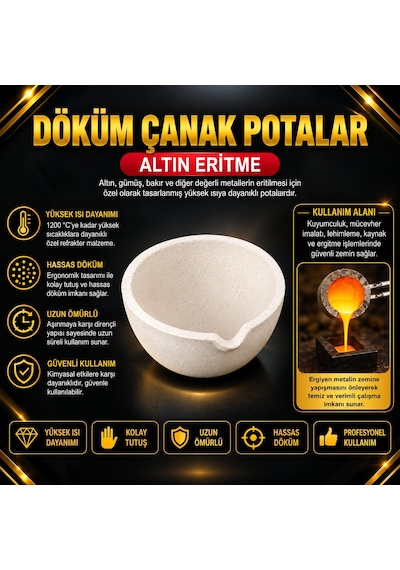 Altın Eritme Potası - No:1 - 5,5 Cm