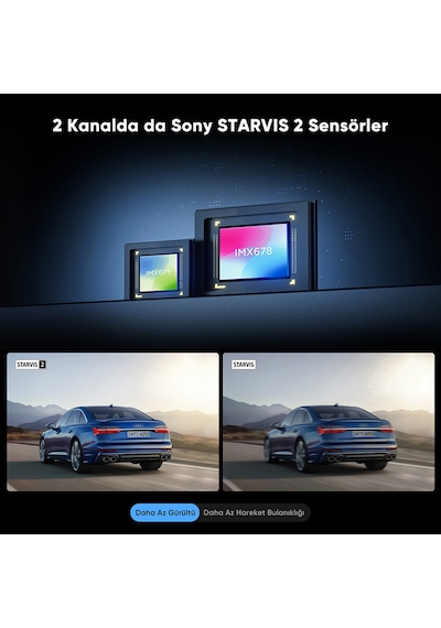 Viofo A329T 2 Kameralı Ön+Telefoto 4K 60FPS+2K Wi-Fi 6 HDR Sony STARVIS 2 Sensör GPS'li SSD Destekli Araç Kamerası