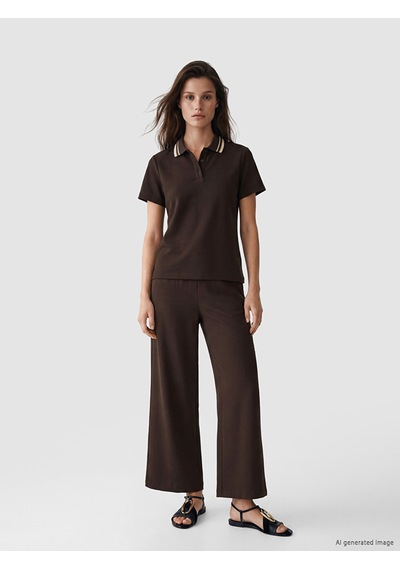 Lcw Modest Kahverengi Soft Touch Kadın Tişört