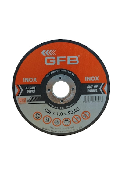 Gfb 2350-1 İnox Kesici Taş 125 X 1 X 22.23 Mm - 10 Adet