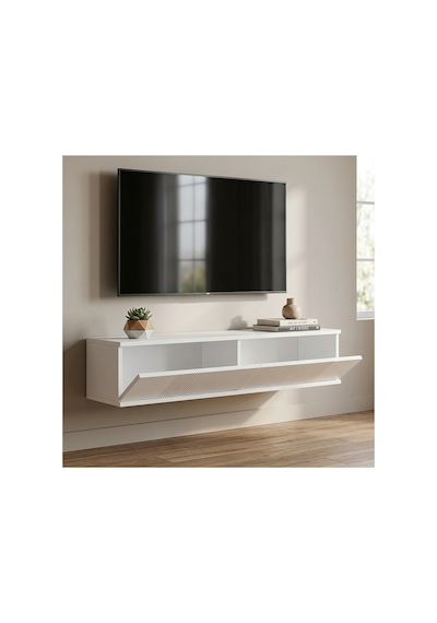 Tda1204 Corsa Duvara Montaj Tv Stand, Tv Rafı 120cm Beyaz-traverten