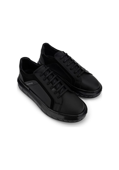 Tamer Tanca Erkek Hakiki Deri Siyah Sneakers & Spor Ayakkabı 1237 277 Erk Ayk Sk26-27 Sıyah Met
