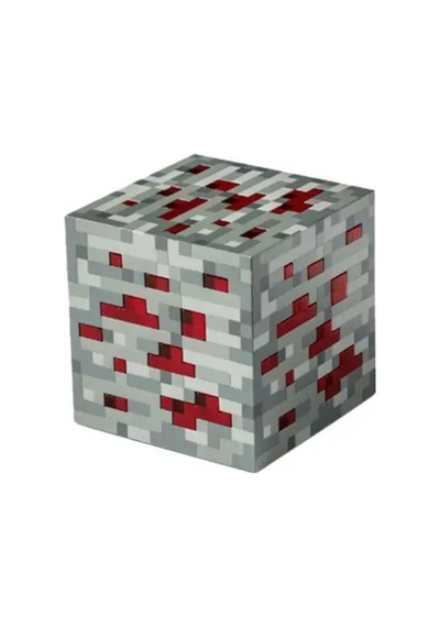 Minecraft Cevheri Taşınabilir Şarjlı Kırmızı Pilli Led Gece Lambası Kırmızı