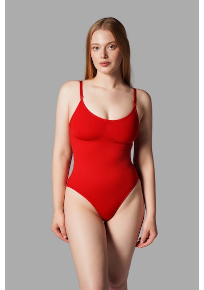 Fit Women 2 Beden Alt Tarafı Çıtçıtlı Zıbın Korse Seamless 9051 Kırmızı