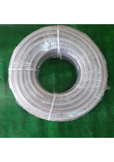 1 1/4" TELLİ ŞEFFAF HORTUM TİP-A 50 METRE TAHLİYE HORTUMU DİRENAJ HORTUM