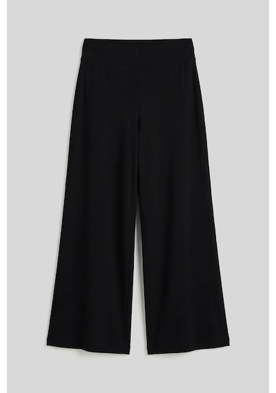 Siyah Comfort Fit Geniş Paça Korsajlı Palazzo Kadın Pantolon - 94681