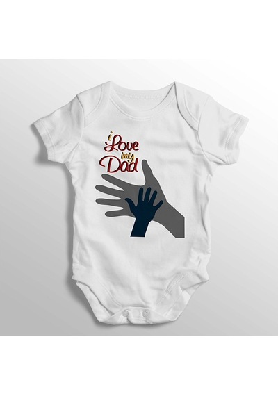 İmaj Tuğbababy I Love My Dad Yazılı Baskılı Bebek Zıbını Beyaz