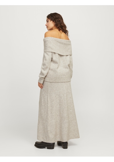 Jack & Jones Kadin Madonna Yaka Yün Karisimli Kazak - Minka - 12264129 Fog