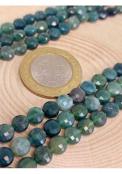 Akik Taşı Yassı Faset Kesim Kolye 6x4mm Sabit Klipsli 42835 Sarı