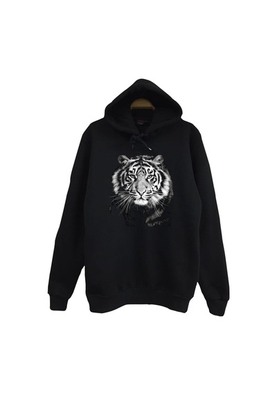Kaplan Baskılı Sweatshirt Siyah