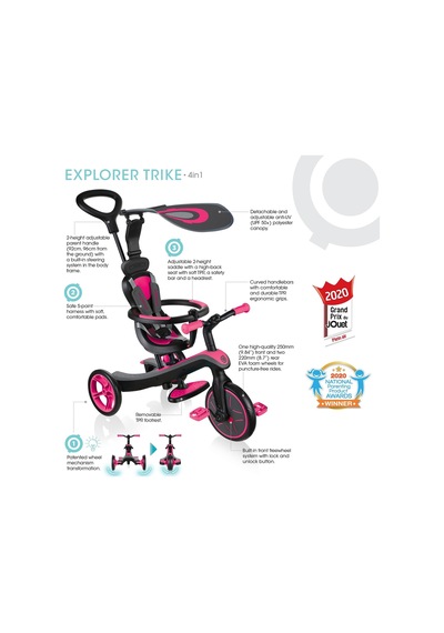 Globber Bisiklet Explorer 4 In 1 Kırmızı 10 Ay +