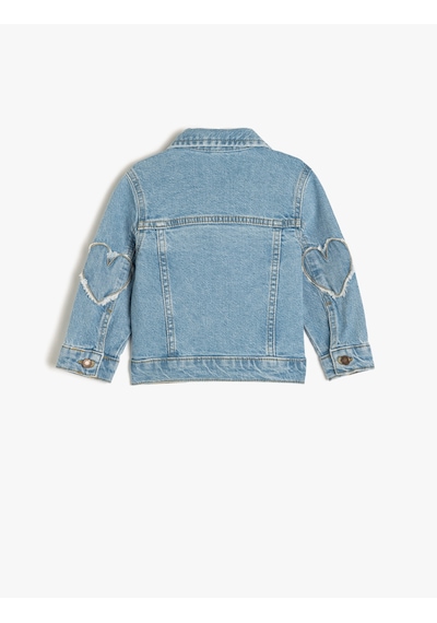 Koton Kalp Detaylı Cep Detaylı Pamuklu Denim Ceket Lıght Indıgo 5smg20006ad Açık Mavi