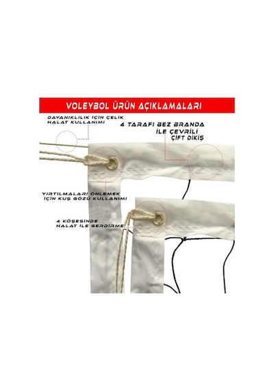 Attack Sport Abvf136 Beach Voleybol Filesi 3 Mm 10x10 Cm