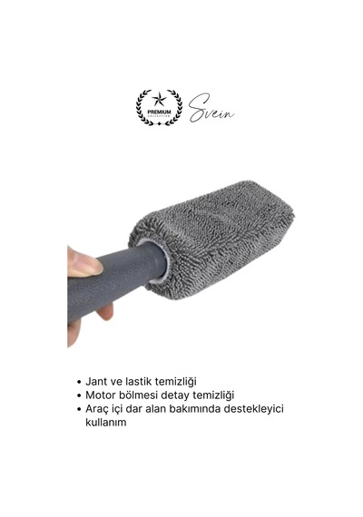 Mikrofiber Jant Temizleme Fırçası Mikrofiber Detaylı Temizlik Çizmez Oto Lastik Yumuşak Detailing