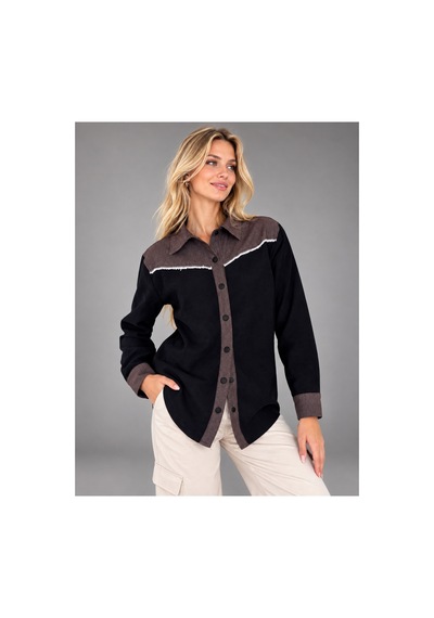 Duygu Altıntaş Kadın Siyah Kahve Garnili Çıtçıtlı Oversize Gömlek Western Tarz Uzun Kollu Şık Gömlek Siyah - 932399763 Siyah - 932399763 Siyah Duygu Altıntaş Kadın Siyah Kahve Garnili Çıtçıtlı Oversize Gömlek Western Tarz Uzun Kollu Şık Gömlek Siyah - 932399763 Siyah - 932399763 Siyah