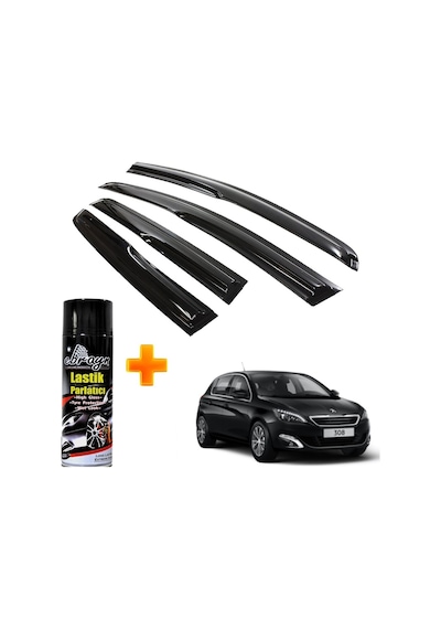 Peugeot 308 Mügen Cam Rüzgarlığı Hb 2014-2019 Arası 4 Lü Takım +500ml Lastik Parlatıcı