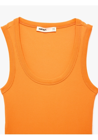 Koton Pamuklu U Yaka Slim Fit Atlet Turuncu 6sak10269ek