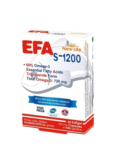 Efa S-1200 Omega-3 Takviyesi, 45 Softjel Kapsül, 1200 Mg
