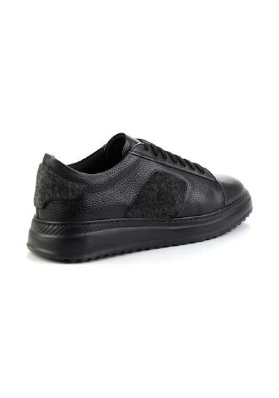 Bambi Siyah Hakiki Deri Erkek Sneaker E01600121640 Siyah