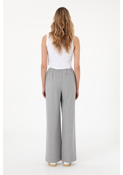 U.S. Polo Assn. Kadın Gri Bel Detaylı Loose Fit Kanvas Pantolon 50309118-VR024