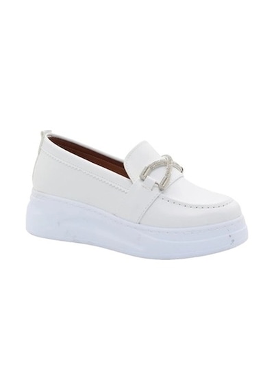 Mergenshoes Bf0985 Beyaz Yüksek Taban Kadın Günlük Ayakkabı Beyaz