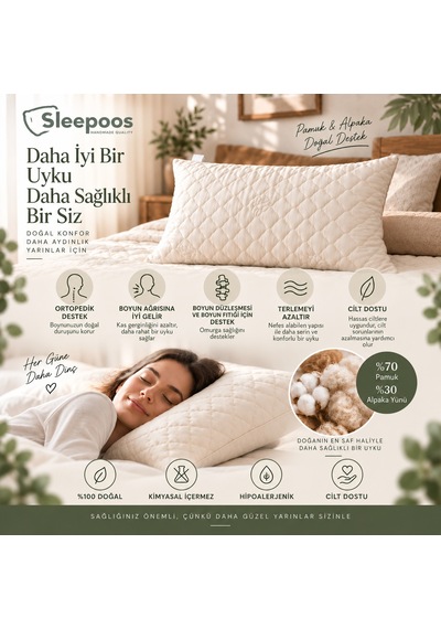 Sleepoos Pamuk & Alpaka Yastık