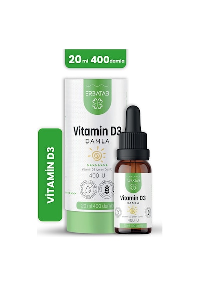 Erbatab Kids Vitamin D3 400 Iu Damla 20 ML Erbatab Kids Vitamin D3 400 Iu Damla 20 ML