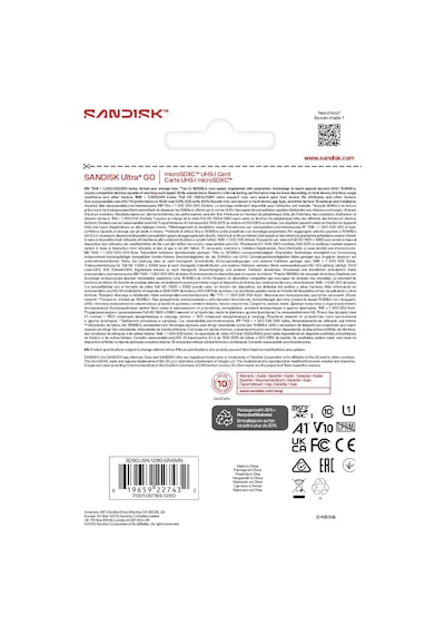Sandısk Ultra Go Microsd Uhs I Card 128 Gb, Up To190mb/s