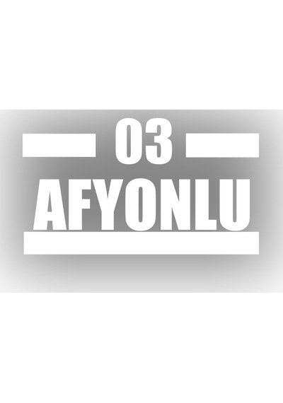 03 Afyonlu Araba Sticker 17x17 Cm Beyaz