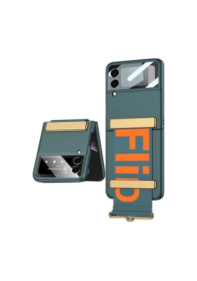 Galaxy Z Flip 3 Kılıf Zore Flio Kıpta Kapak Koyu Yeşil