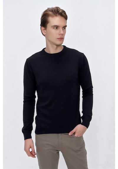Morven Basic Dinamik Fit Rahat Kesim Bisiklet Yaka Triko Kazak 99kc017005200 Lacivert