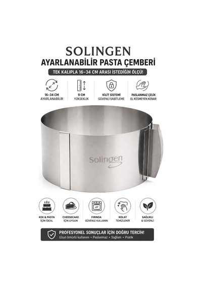 Ayarlanabilir Metal Kek Kalıbı 16-34 Cm 26 Cm