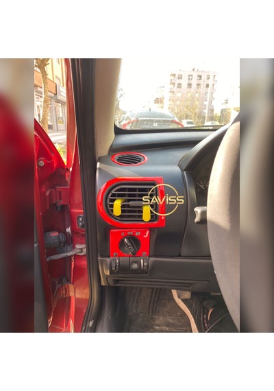 Opel Corsa C 28 Parça Full Set Kırmızı Torpido Maun Kaplama (Kırmızı)