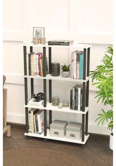 Mirada 4 Katlı Modern Kitaplık Dekoratif Çok Amaçlı Kitaplık Ve Organizer Çok Raflı Düzenleyici - Beyaz Beyaz Mirada 4 Katlı Modern Kitaplık Dekoratif Çok Amaçlı Kitaplık Ve Organizer Çok Raflı Düzenleyici - Beyaz Beyaz