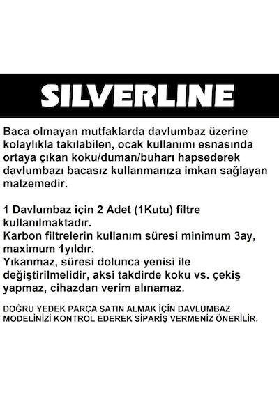 Silverline Uyumlu Esty 2240 Davlumbaz 1190 1390 Aspiratör Karbon Filtre - 361135940