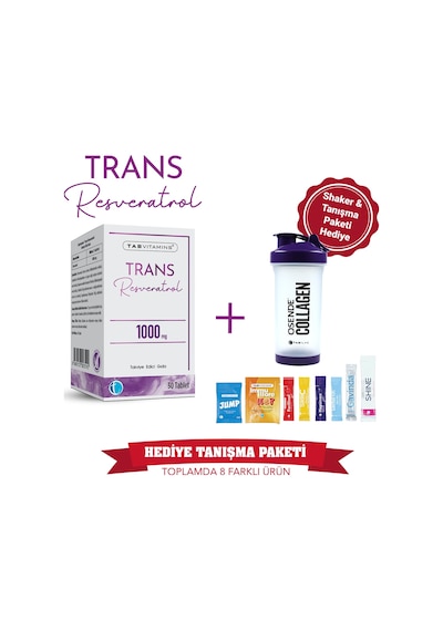 Tabvitamins Trans Resveratrol 30 Tablet Tanışma Paketi Shaker Hediyeli