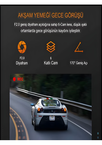 1080p Wi-fi Mini Araç Kamerası 170 Geniş Açı, Gece Görüş, Döngüsel Dvr Kayıt, Dash Araba Cam