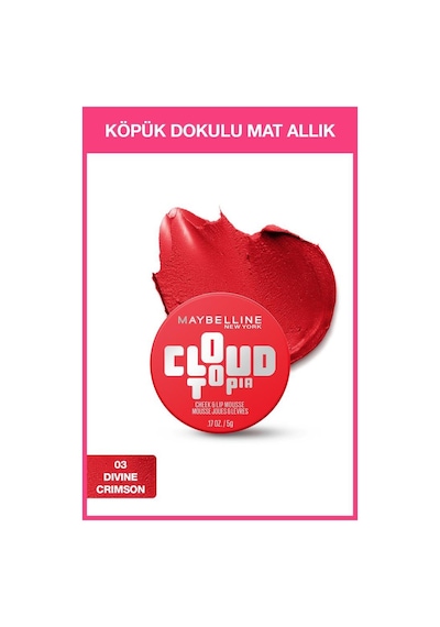 Cloudtopia Köpük Dokulu Mat Allık & Ruj 03 Divine Crimson 3600531717193-11045 03