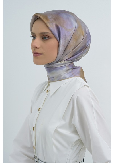 Armine Saf İpek Sura Eşarp-2026 İlkbahar-yaz- 95010d Lila-yeşil