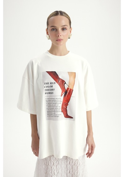 Mai Studios Co. Theory Oversize Beyaz T-shirt BEYAZ
